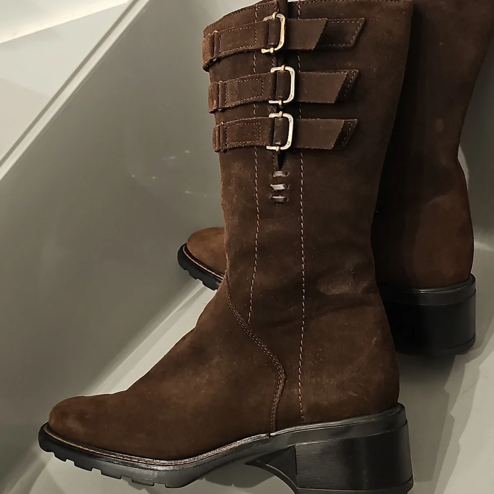 AQUATALIA brown suede leather calf boots SZ 7.5